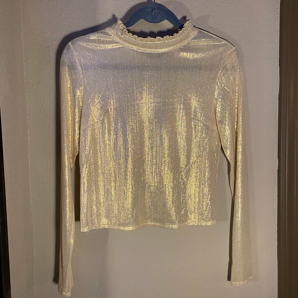 Gold Nasty gal semi sheer top